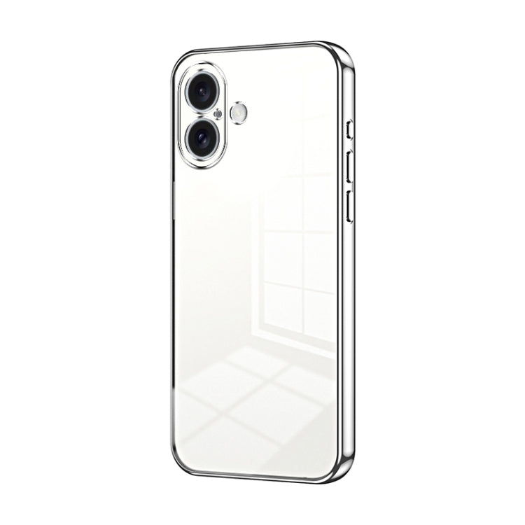 Transparent Plating Fine Hole Phone Case, For iPhone 16 Pro Max, For iPhone 16 Pro, For iPhone 16 Plus, For iPhone 16