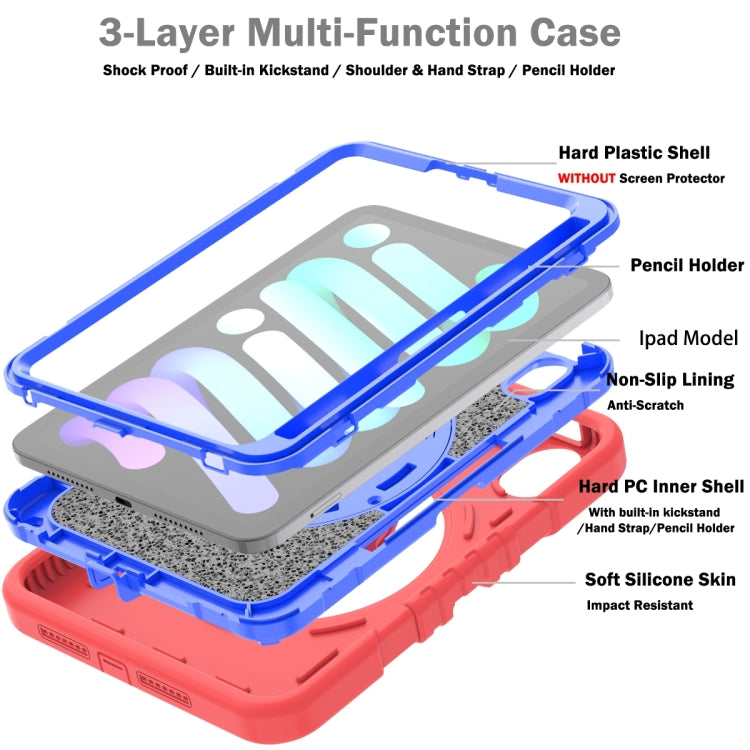 X Rotation PC Hybrid Silicone Tablet Case with Strap, For iPad mini 6 / mini 2024, For iPad Air 11 2024, For iPad Pro 11 2024, For iPad Air 2022 10.9 / Pro 11 2022, For iPad 10th Gen 10.9 2022