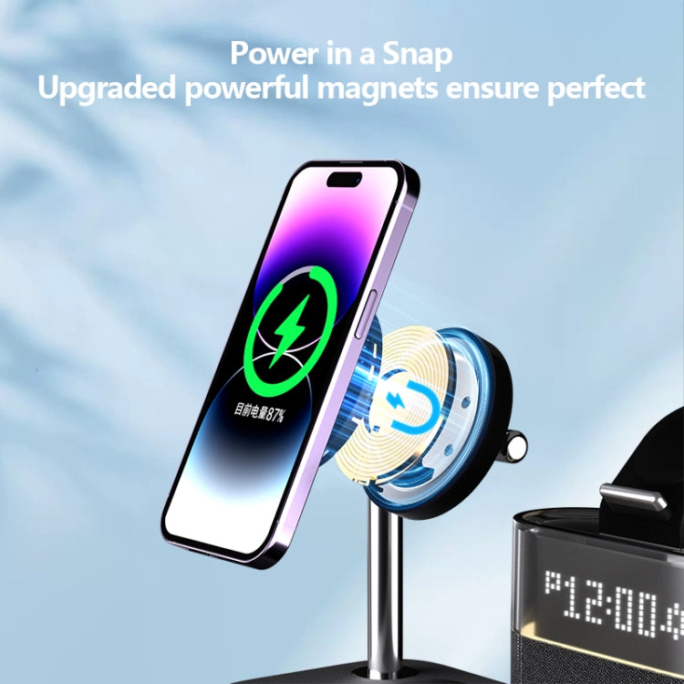 CO9 15W 5 in 1 Multifunctional Wireless Charger Bedside Clock Lamp, 5 in 1