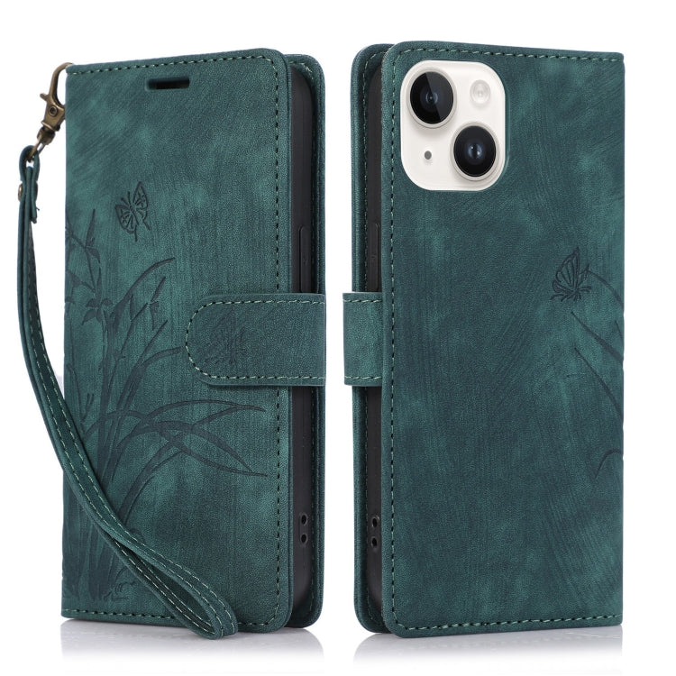 Orchid Butterfly Embossed Leather Phone Case, For iPhone 13 Pro, For iPhone 13, For iPhone 12 / 12 Pro, For iPhone 12 Pro Max, For iPhone 11 Pro Max