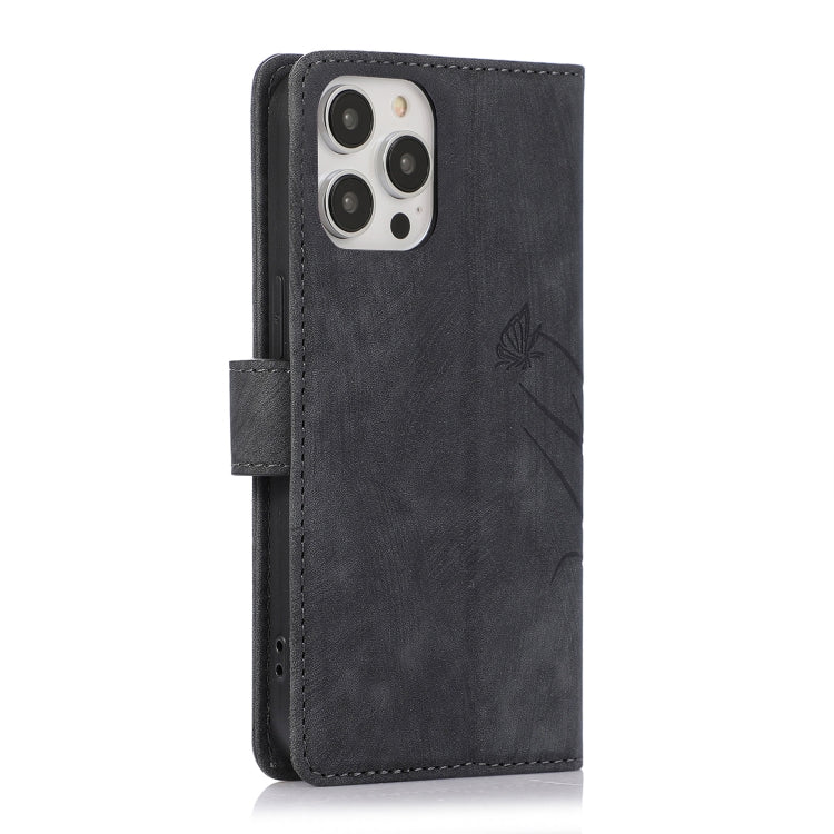 Orchid Butterfly Embossed Leather Phone Case, For iPhone 13 Pro, For iPhone 13, For iPhone 12 / 12 Pro, For iPhone 12 Pro Max, For iPhone 11 Pro Max