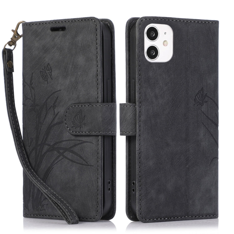 Orchid Butterfly Embossed Leather Phone Case, For iPhone 13, For iPhone 12 / 12 Pro, For iPhone 12 Pro Max, For iPhone 11 Pro Max, For iPhone 11