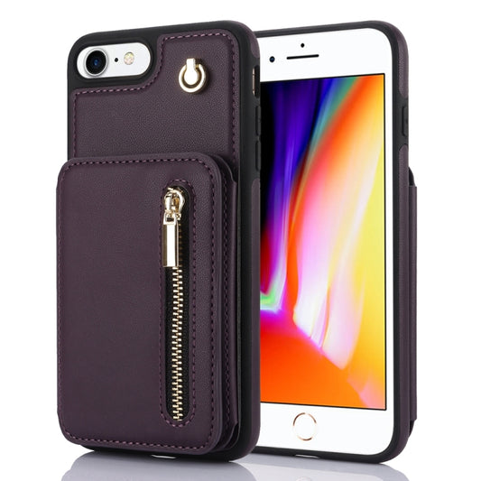 YM006 Skin Feel Zipper Card Bag Phone Case with Dual Lanyard, For iPhone SE 2022 / 2020 / 8 / 7, For iPhone 13 Pro Max, For iPhone 13 Pro, For iPhone 13