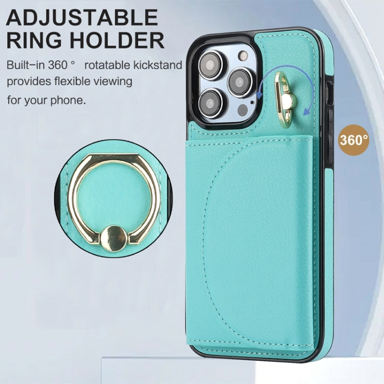 YM007 Ring Holder Card Bag Skin Feel Phone Case, For iPhone 15 Pro, For iPhone 15 Plus, For iPhone 15, For iPhone 14 Plus, For iPhone 14