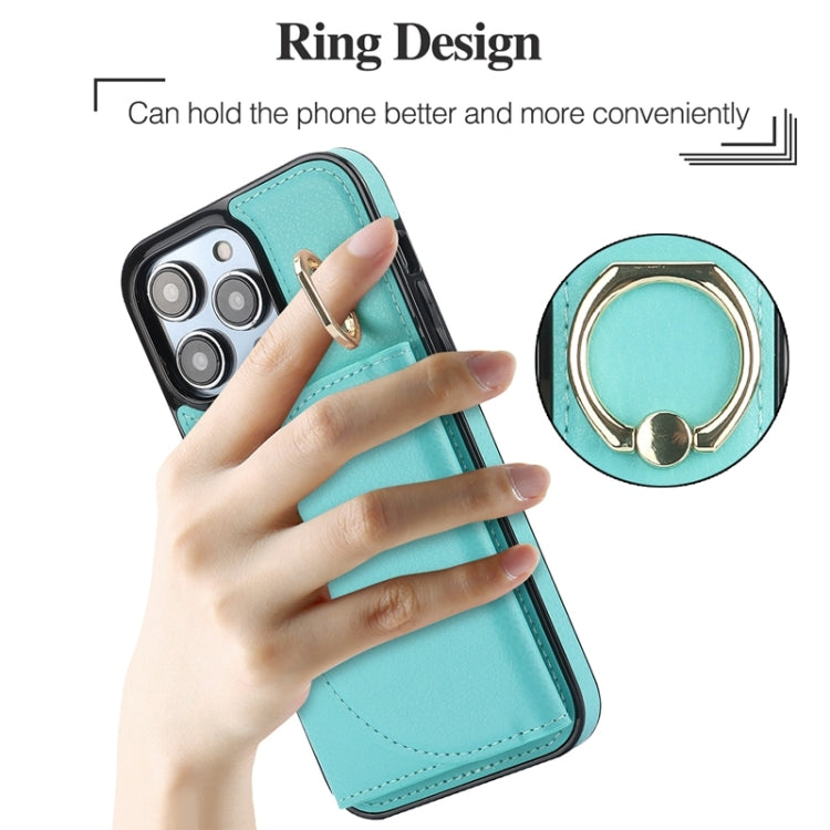 YM007 Ring Holder Card Bag Skin Feel Phone Case, For iPhone 15 Pro, For iPhone 15 Plus, For iPhone 15, For iPhone 14 Plus, For iPhone 14