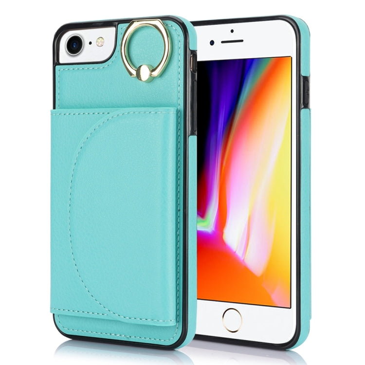 YM007 Ring Holder Card Bag Skin Feel Phone Case, For iPhone 14 Pro, For iPhone 14 Pro Max, For iPhone SE 2020 / 2020 / 8 / 7, For iPhone 13 Pro Max, For iPhone 13 Pro