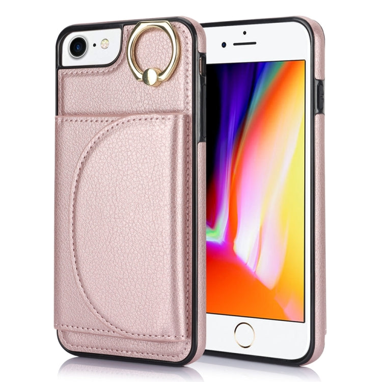 YM007 Ring Holder Card Bag Skin Feel Phone Case, For iPhone 14 Pro, For iPhone 14 Pro Max, For iPhone SE 2020 / 2020 / 8 / 7, For iPhone 13 Pro Max, For iPhone 13 Pro