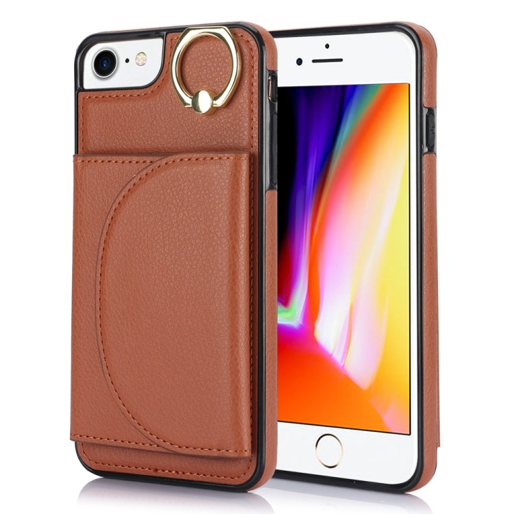 YM007 Ring Holder Card Bag Skin Feel Phone Case, For iPhone 14 Pro, For iPhone 14 Pro Max, For iPhone SE 2020 / 2020 / 8 / 7, For iPhone 13 Pro Max, For iPhone 13 Pro