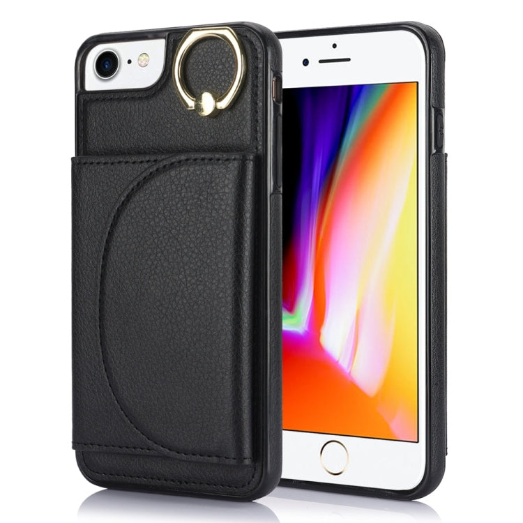 YM007 Ring Holder Card Bag Skin Feel Phone Case, For iPhone 14 Pro, For iPhone 14 Pro Max, For iPhone SE 2020 / 2020 / 8 / 7, For iPhone 13 Pro Max, For iPhone 13 Pro