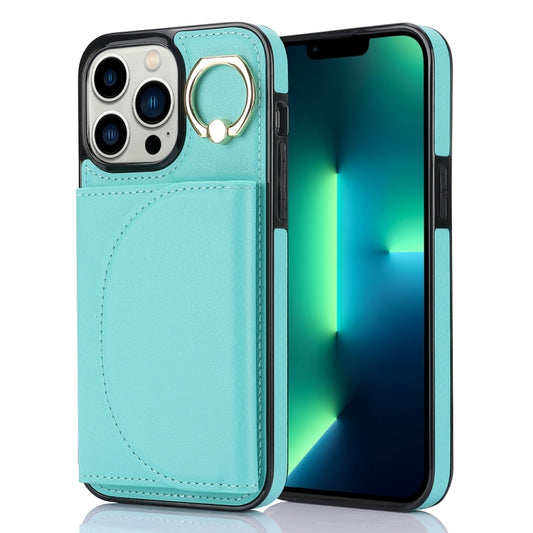 YM007 Ring Holder Card Bag Skin Feel Phone Case, For iPhone 13 Pro, For iPhone 13, For iPhone 12 / 12 Pro, For iPhone 12 Pro Max, For iPhone 11 Pro Max