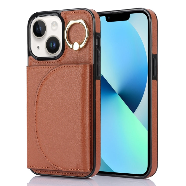 YM007 Ring Holder Card Bag Skin Feel Phone Case, For iPhone 13 Pro, For iPhone 13, For iPhone 12 / 12 Pro, For iPhone 12 Pro Max, For iPhone 11 Pro Max