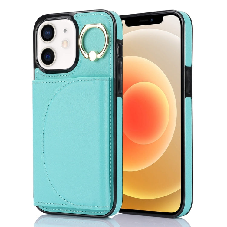 YM007 Ring Holder Card Bag Skin Feel Phone Case, For iPhone 13 Pro, For iPhone 13, For iPhone 12 / 12 Pro, For iPhone 12 Pro Max, For iPhone 11 Pro Max
