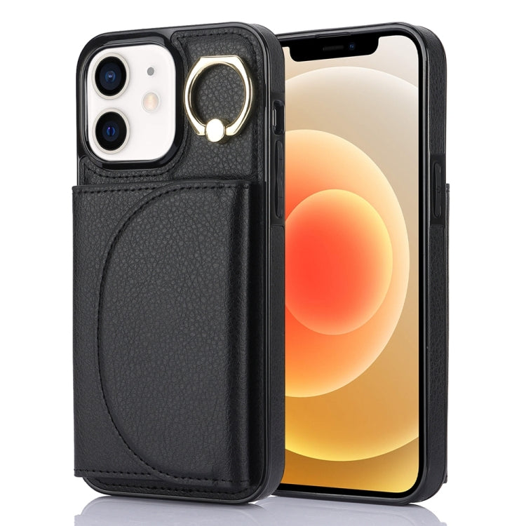 YM007 Ring Holder Card Bag Skin Feel Phone Case, For iPhone 13, For iPhone 12 / 12 Pro, For iPhone 12 Pro Max, For iPhone 11 Pro Max, For iPhone 11