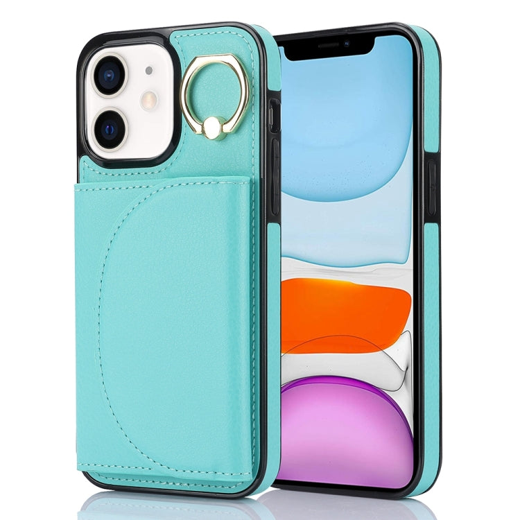 YM007 Ring Holder Card Bag Skin Feel Phone Case, For iPhone 13, For iPhone 12 / 12 Pro, For iPhone 12 Pro Max, For iPhone 11 Pro Max, For iPhone 11