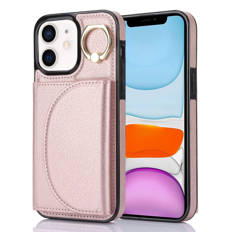 YM007 Ring Holder Card Bag Skin Feel Phone Case, For iPhone 13, For iPhone 12 / 12 Pro, For iPhone 12 Pro Max, For iPhone 11 Pro Max, For iPhone 11