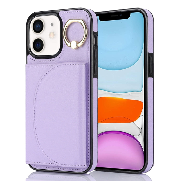 YM007 Ring Holder Card Bag Skin Feel Phone Case, For iPhone 13, For iPhone 12 / 12 Pro, For iPhone 12 Pro Max, For iPhone 11 Pro Max, For iPhone 11