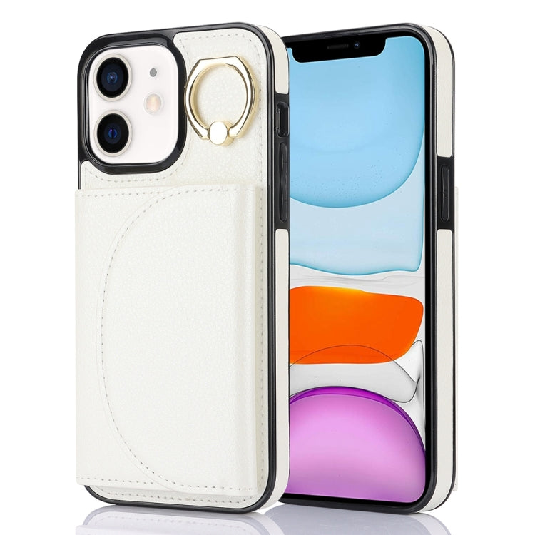 YM007 Ring Holder Card Bag Skin Feel Phone Case, For iPhone 13, For iPhone 12 / 12 Pro, For iPhone 12 Pro Max, For iPhone 11 Pro Max, For iPhone 11