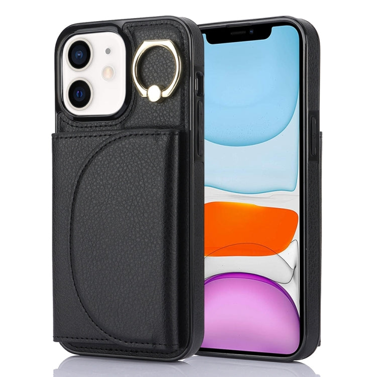 YM007 Ring Holder Card Bag Skin Feel Phone Case, For iPhone 13, For iPhone 12 / 12 Pro, For iPhone 12 Pro Max, For iPhone 11 Pro Max, For iPhone 11