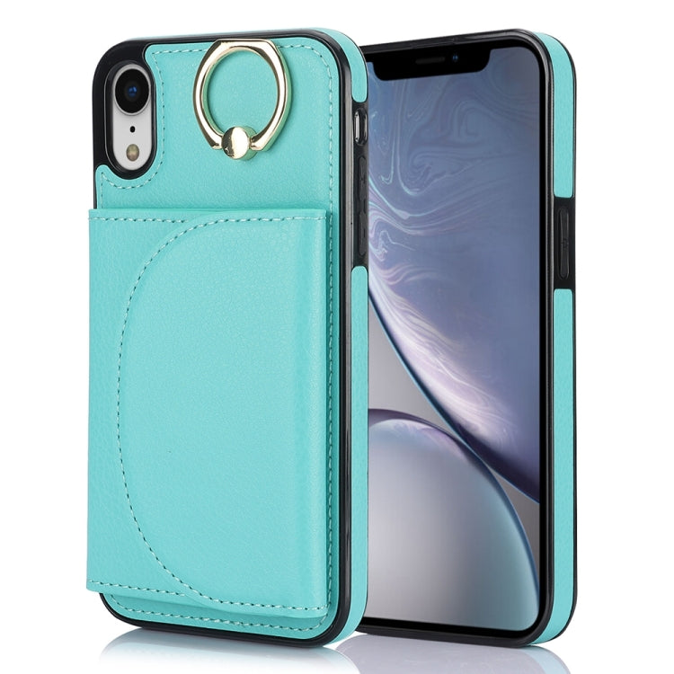 YM007 Ring Holder Card Bag Skin Feel Phone Case, For iPhone 11 Pro, For iPhone X / XS, For iPhone XR, For iPhone XS Max, For iPhone 7 Plus / 8 Plus