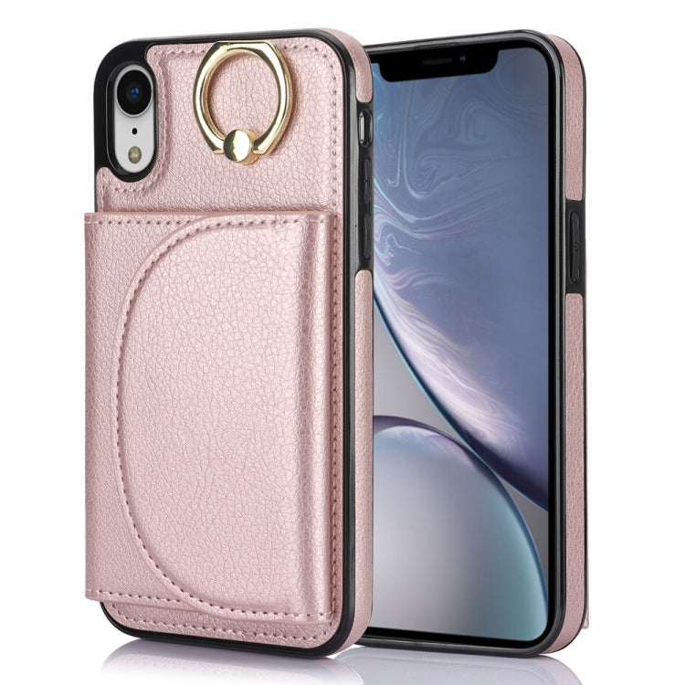 YM007 Ring Holder Card Bag Skin Feel Phone Case, For iPhone 11 Pro, For iPhone X / XS, For iPhone XR, For iPhone XS Max, For iPhone 7 Plus / 8 Plus