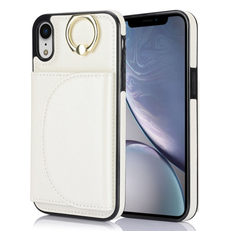 YM007 Ring Holder Card Bag Skin Feel Phone Case, For iPhone 11 Pro, For iPhone X / XS, For iPhone XR, For iPhone XS Max, For iPhone 7 Plus / 8 Plus