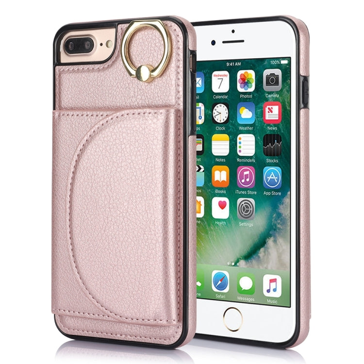 YM007 Ring Holder Card Bag Skin Feel Phone Case, For iPhone 11 Pro, For iPhone X / XS, For iPhone XR, For iPhone XS Max, For iPhone 7 Plus / 8 Plus