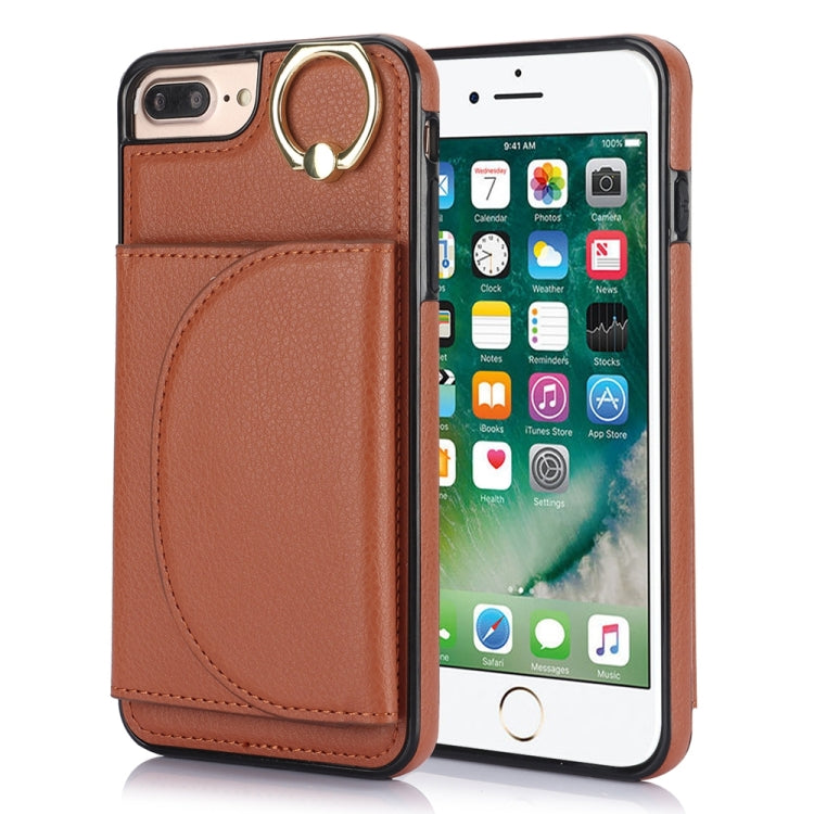 YM007 Ring Holder Card Bag Skin Feel Phone Case, For iPhone 11 Pro, For iPhone X / XS, For iPhone XR, For iPhone XS Max, For iPhone 7 Plus / 8 Plus