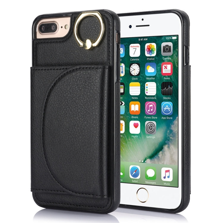 YM007 Ring Holder Card Bag Skin Feel Phone Case, For iPhone 11 Pro, For iPhone X / XS, For iPhone XR, For iPhone XS Max, For iPhone 7 Plus / 8 Plus