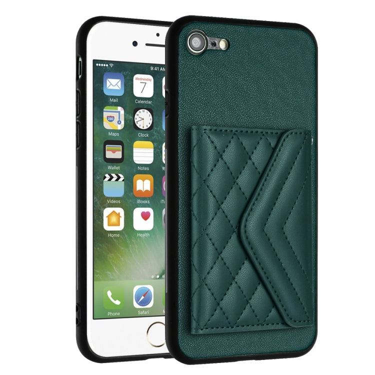 Rhombic Texture Card Bag RFID Phone Case with Long Lanyard