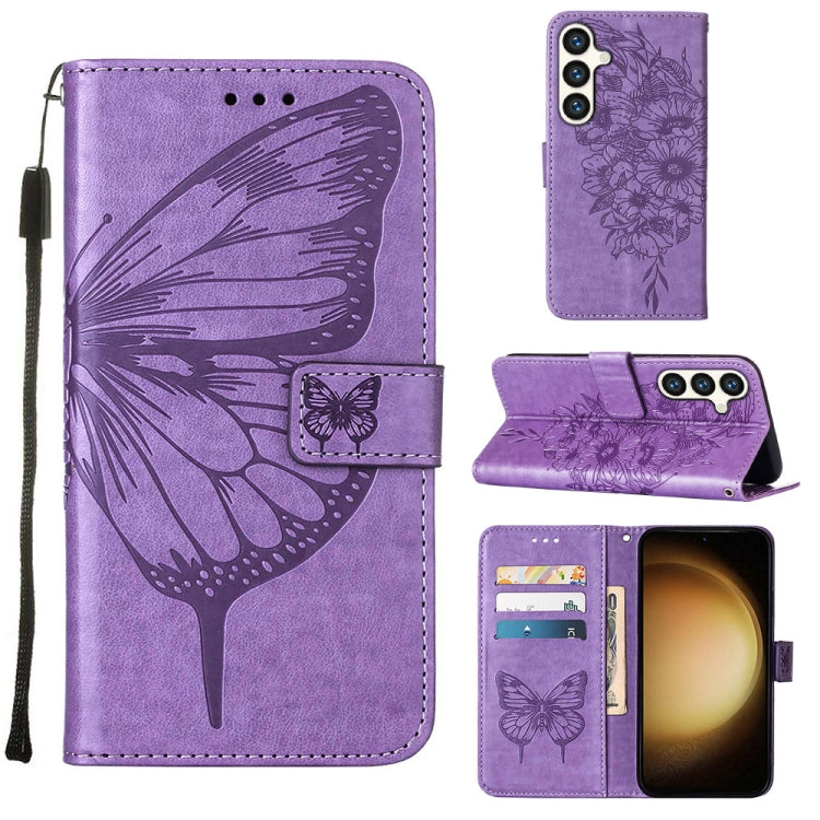 Embossed Butterfly Leather Phone Case, For Samsung Galaxy S24 5G, For Samsung Galaxy M34 5G / F34 5G, For Samsung Galaxy M54 5G / F54 5G, For Samsung Galaxy M14 5G Global