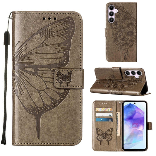 Embossed Butterfly Leather Phone Case, For Samsung Galaxy A55, For Samsung Galaxy A35 5G, For Samsung Galaxy S24 Ultra 5G, For Samsung Galaxy S24+ 5G