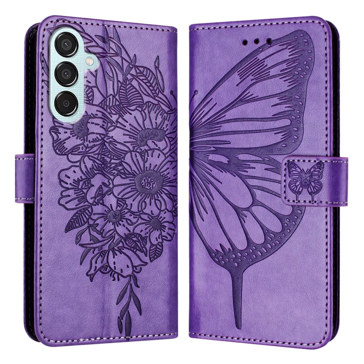 Embossed Butterfly Leather Phone Case, For Samsung Galaxy S24 FE 5G, For Samsung Galaxy M55, For Samsung Galaxy M15 / F15 5G Global, For Samsung Galaxy Xcover7