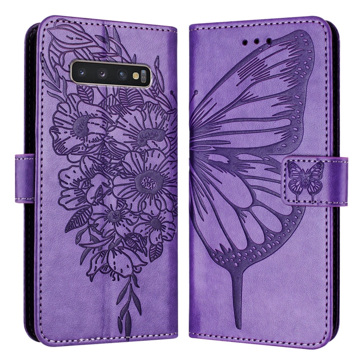 Embossed Butterfly Leather Phone Case, For Samsung Galaxy S10+, For Samsung Galaxy S10