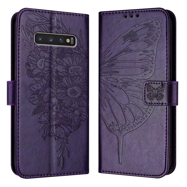 Embossed Butterfly Leather Phone Case, For Samsung Galaxy S10+, For Samsung Galaxy S10