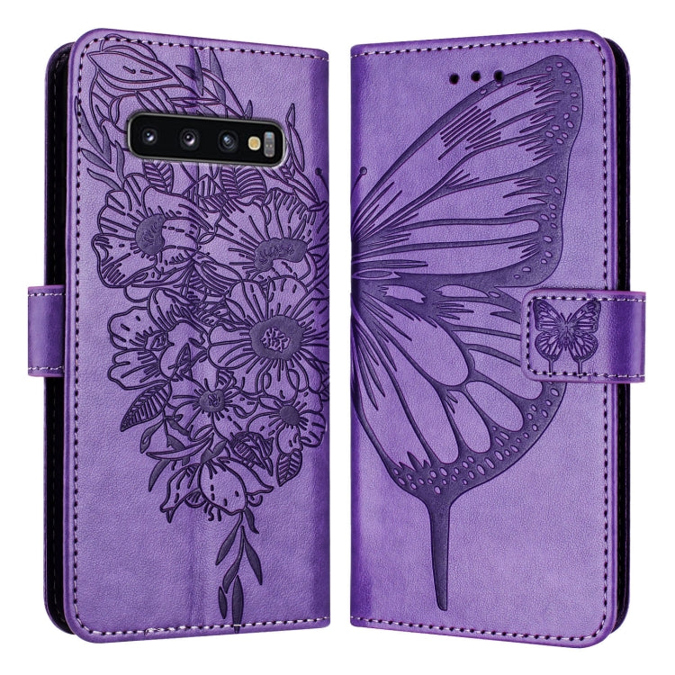 Embossed Butterfly Leather Phone Case, For Samsung Galaxy S10+, For Samsung Galaxy S10