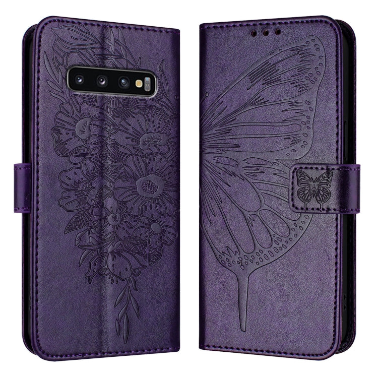 Embossed Butterfly Leather Phone Case, For Samsung Galaxy S10+, For Samsung Galaxy S10