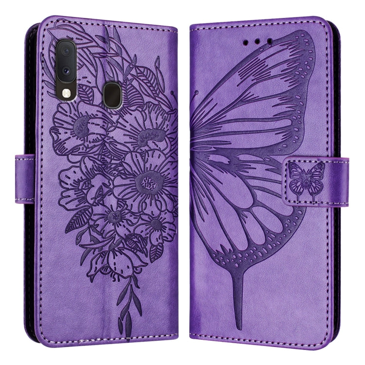 Embossed Butterfly Leather Phone Case, For Samsung Galaxy A20s, For Samsung Galaxy Note10, For Samsung Galaxy Note10+, For Samsung Galaxy A20e / A10e