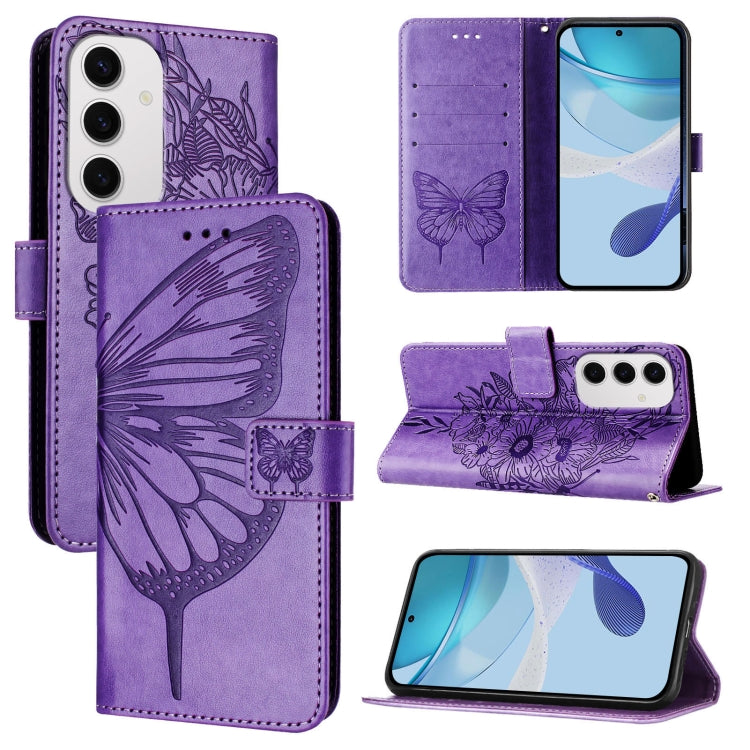 Embossed Butterfly Leather Phone Case, For Samsung Galaxy S24 FE 5G, For Samsung Galaxy M55, For Samsung Galaxy M15 / F15 5G Global, For Samsung Galaxy Xcover7