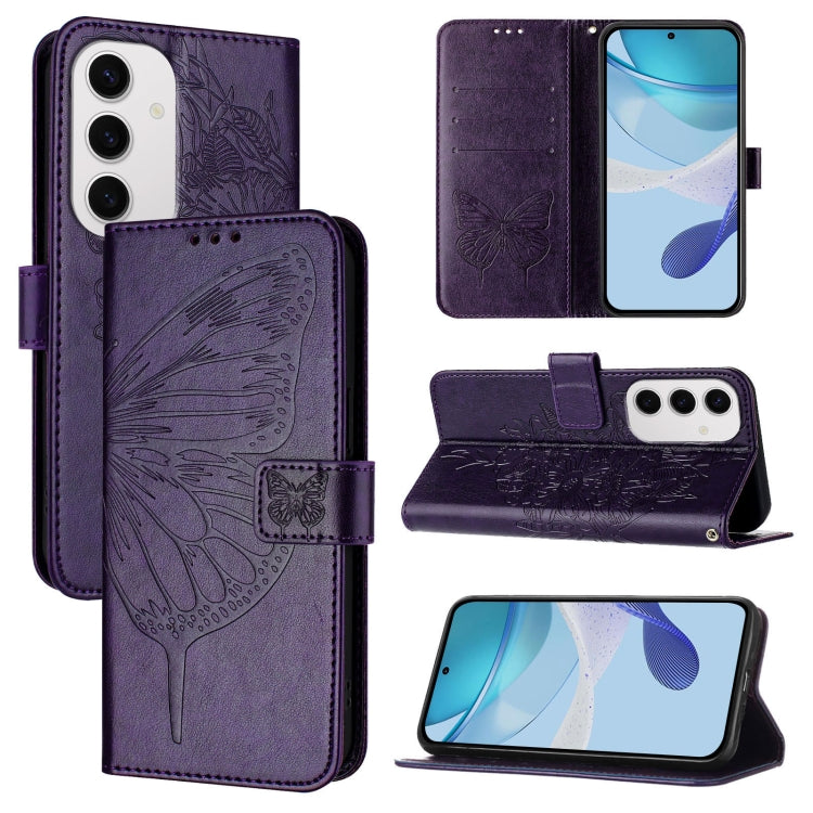 Embossed Butterfly Leather Phone Case, For Samsung Galaxy S24 FE 5G, For Samsung Galaxy M55, For Samsung Galaxy M15 / F15 5G Global, For Samsung Galaxy Xcover7