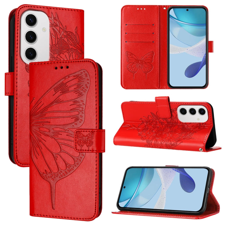 Embossed Butterfly Leather Phone Case, For Samsung Galaxy S24 FE 5G, For Samsung Galaxy M55, For Samsung Galaxy M15 / F15 5G Global, For Samsung Galaxy Xcover7