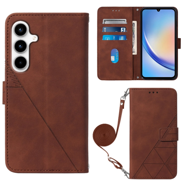 Crossbody 3D Embossed Flip Leather Phone Case, For Samsung Galaxy S24 FE 5G, For Samsung Galaxy M35, For Samsung Galaxy A55, For Samsung Galaxy A35 5G, For Samsung Galaxy S24 Ultra 5G