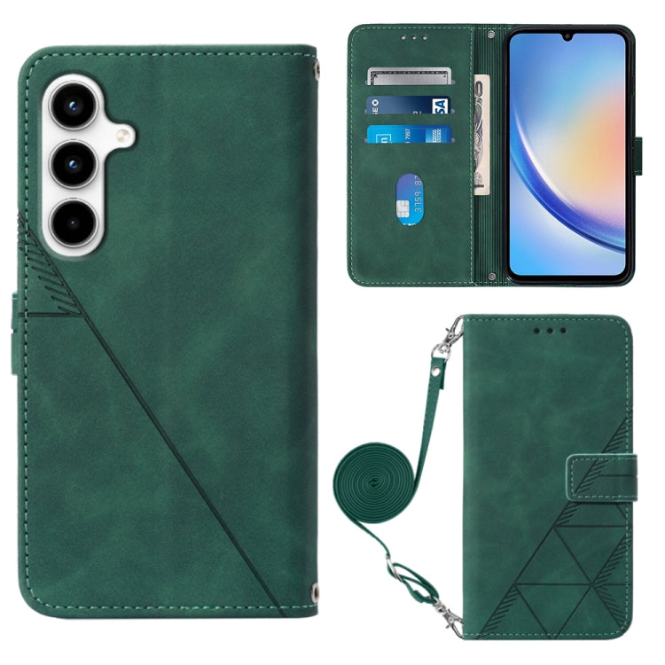 Crossbody 3D Embossed Flip Leather Phone Case, For Samsung Galaxy S24 FE 5G, For Samsung Galaxy M35, For Samsung Galaxy A55, For Samsung Galaxy A35 5G, For Samsung Galaxy S24 Ultra 5G