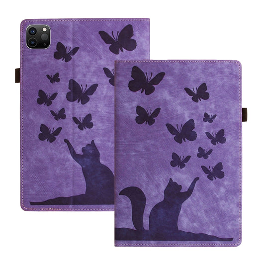 Butterfly Cat Embossing Leather Tablet Case, For iPad Pro 11 2024
