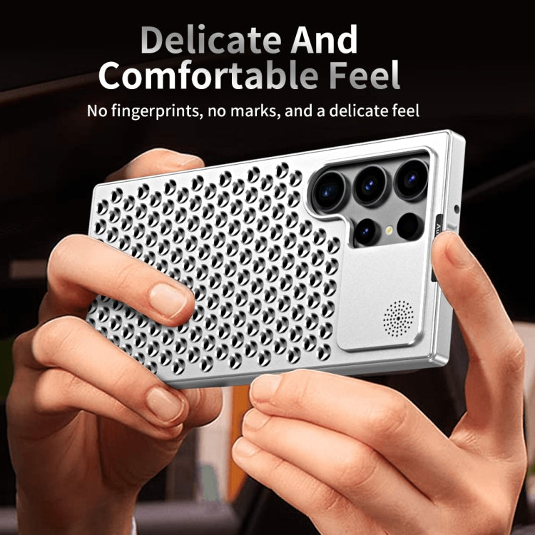 R-JUST RJ58 Aromatherapy Metal Cooling Phone Case, For Samsung Galaxy S24 Ultra 5G, For Samsung Galaxy S24+ 5G, For Samsung Galaxy S24 5G, For Samsung Galaxy S23 Ultra 5G, For Samsung Galaxy S22 Ultra 5G