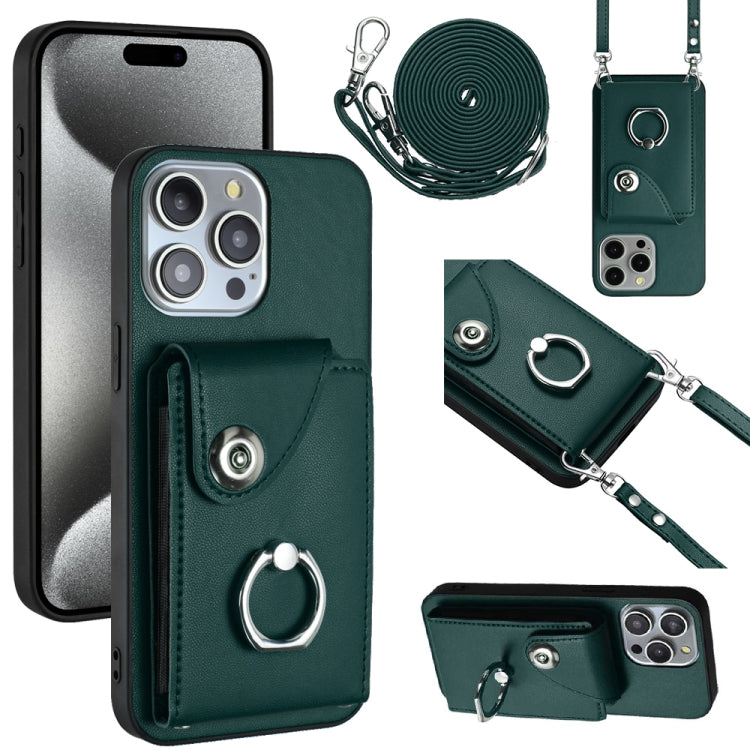 Organ Card Bag Ring Holder Phone Case with Long Lanyard, For iPhone 16 Pro Max, For iPhone 16 Pro, For iPhone 16 Plus, For iPhone 16, For iPhone 15 Pro Max