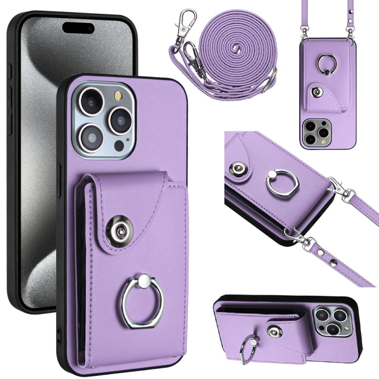 Organ Card Bag Ring Holder Phone Case with Long Lanyard, For iPhone 16 Pro Max, For iPhone 16 Pro, For iPhone 16 Plus, For iPhone 16, For iPhone 15 Pro Max