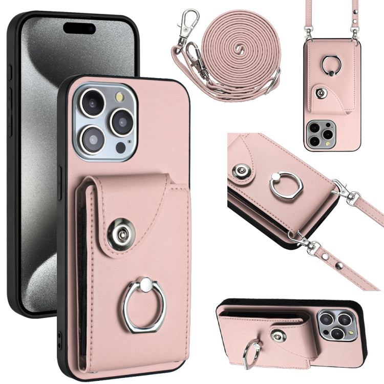 Organ Card Bag Ring Holder Phone Case with Long Lanyard, For iPhone 15 Pro, For iPhone 15 Plus, For iPhone 15, For iPhone 14 Plus, For iPhone 14