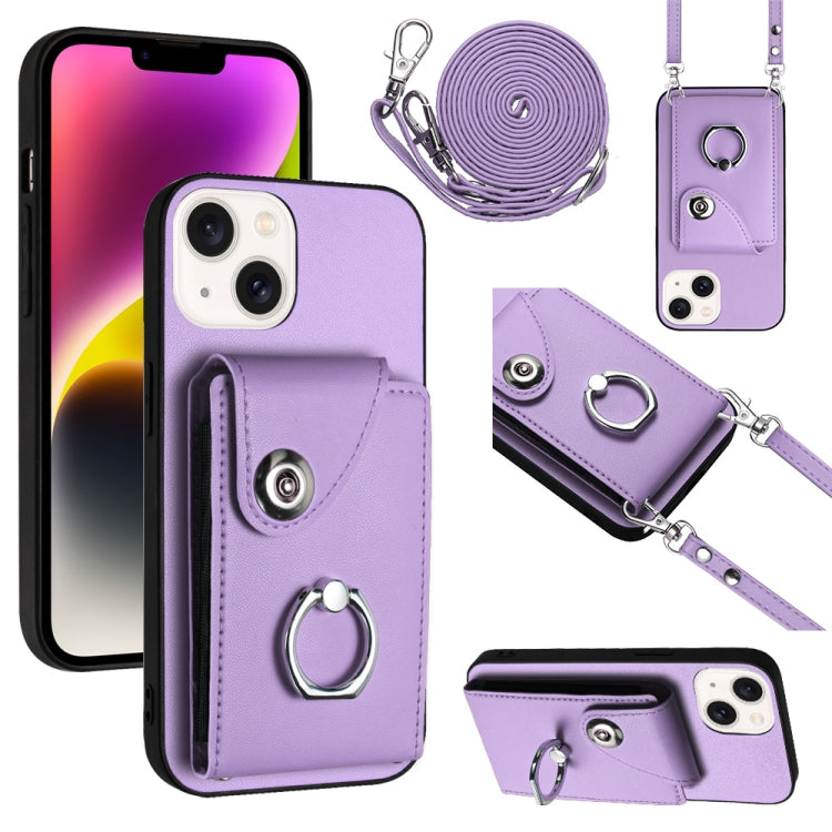 Organ Card Bag Ring Holder Phone Case with Long Lanyard, For iPhone 15 Pro, For iPhone 15 Plus, For iPhone 15, For iPhone 14 Plus, For iPhone 14