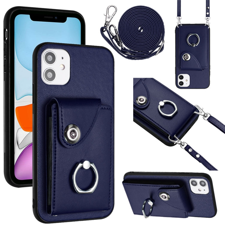 Organ Card Bag Ring Holder Phone Case with Long Lanyard, For iPhone 13, For iPhone 13 mini, For iPhone 12, For iPhone 12 Pro Max, For iPhone 12 Pro