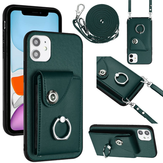 Organ Card Bag Ring Holder Phone Case with Long Lanyard, For iPhone 12 mini, For iPhone 11 Pro Max, For iPhone 11, For iPhone 11 Pro